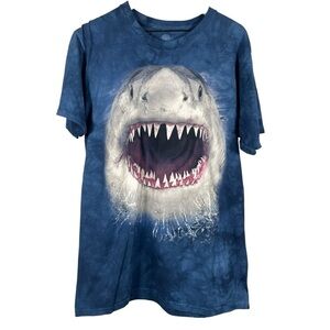 The Mountain Men’s Blue  Cotton Tie Dye Shark T-shirt Size Large